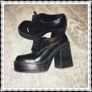 Black platform shoes